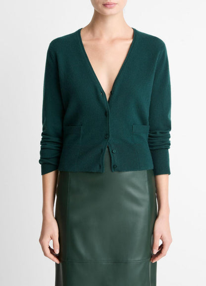 VINCE Women Satin-Trim Wool & Cashmere-Blend Cardigan in Cardigans JUNIPER