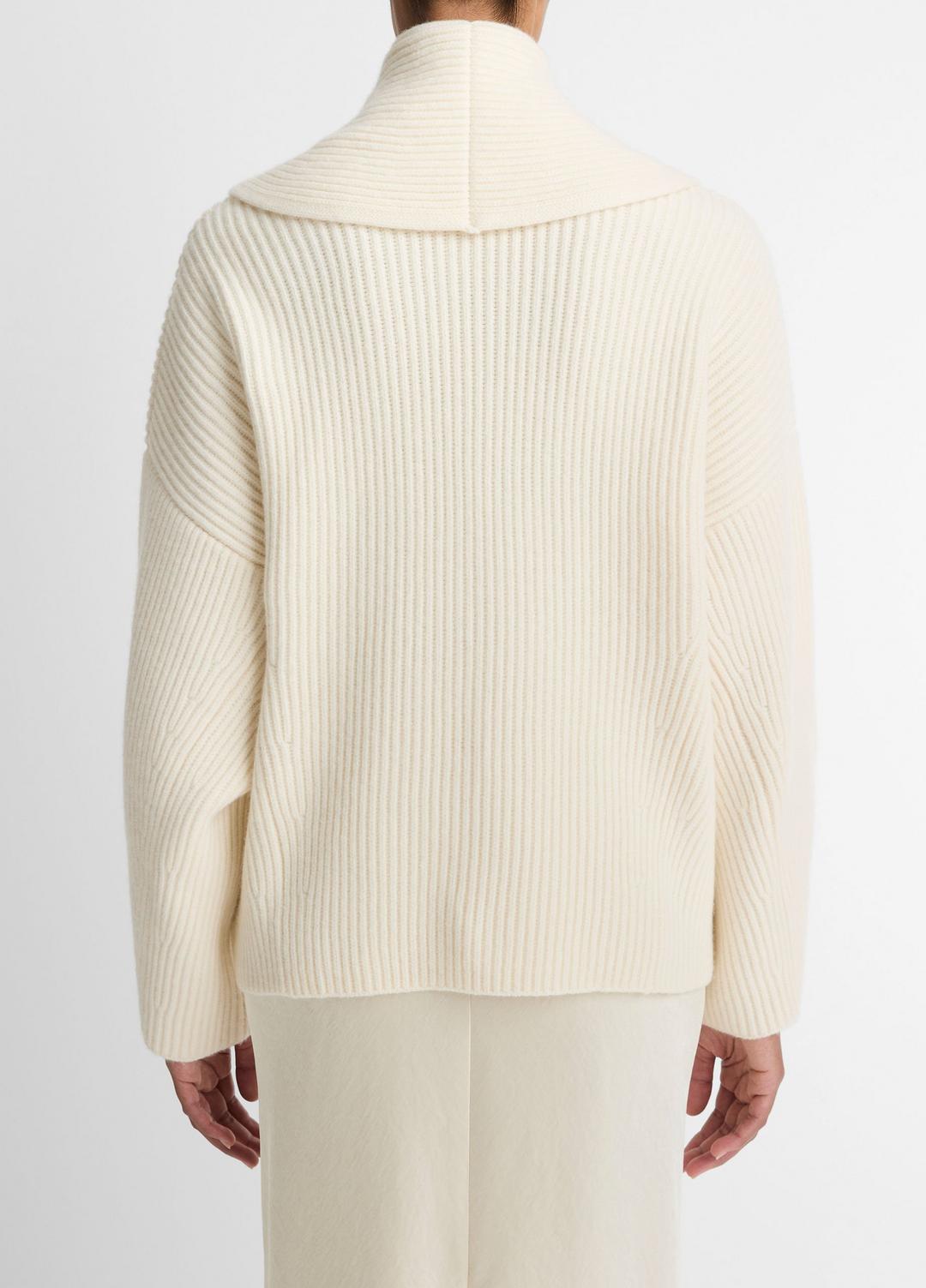 VINCE Women Wool-Blend Draped Sweater Coat in Sweaters OFF WHITE