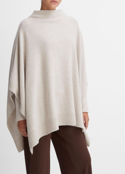 VINCE Women Merino Wool-Cashmere Funnel-Neck Poncho in Accessories HEATHER MARBLE