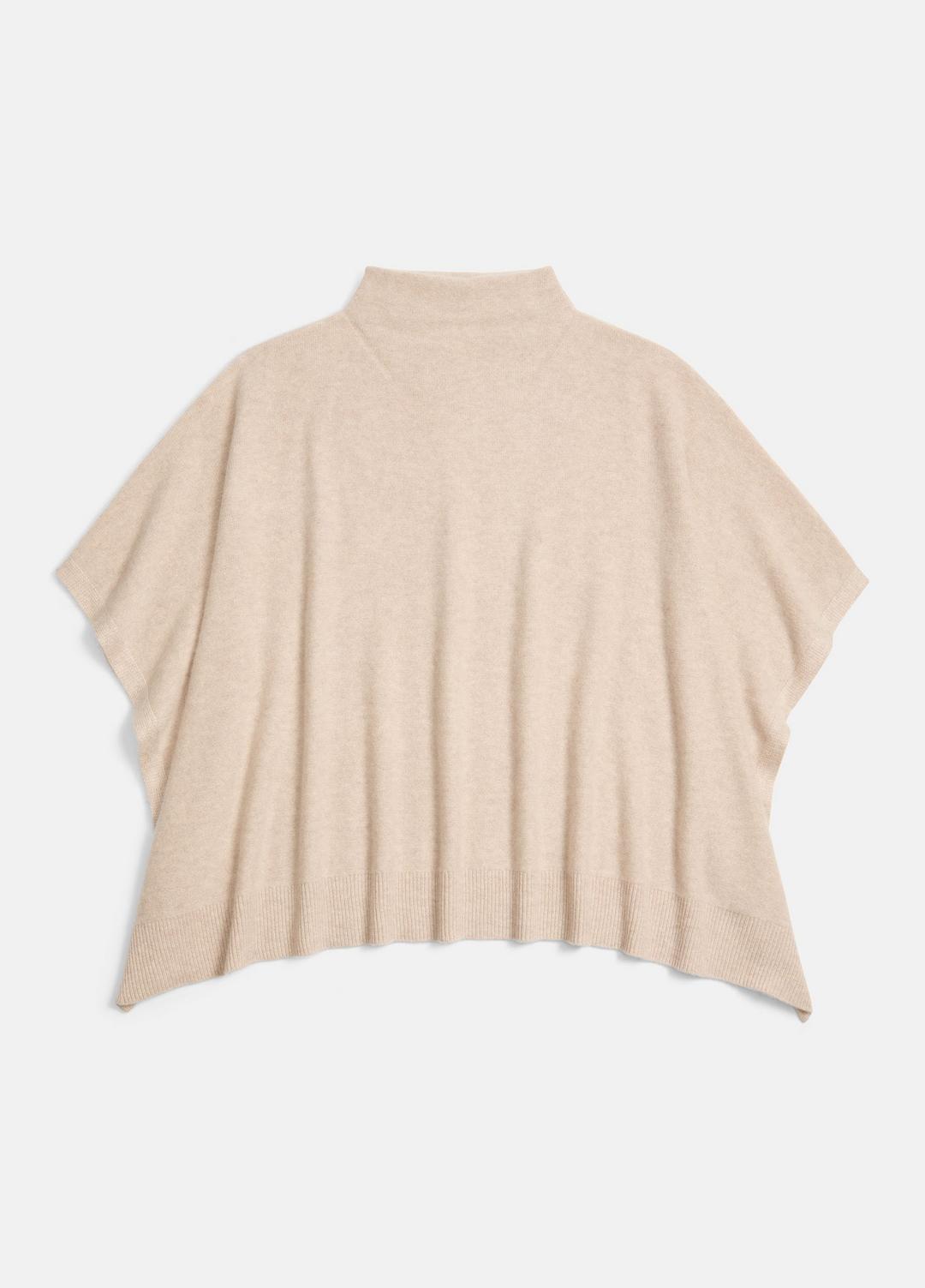 VINCE Women Merino Wool-Cashmere Funnel-Neck Poncho in Accessories HEATHER MARBLE