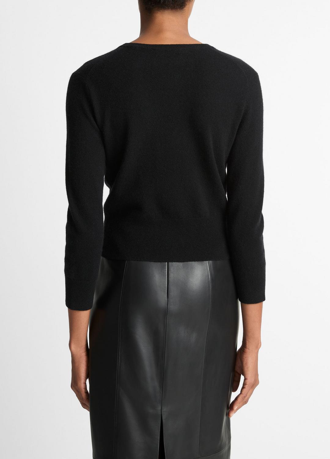 VINCE Women Metal-Button Wool & Cashmere-Blend Cardigan in Cardigans BLACK