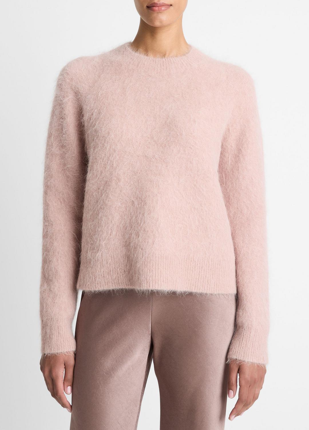 VINCE Women Brushed Alpaca-Blend Crew Neck Sweater in Crew Neck BEET ROOT