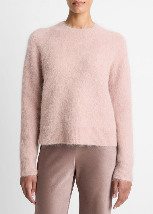 VINCE Women Brushed Alpaca-Blend Crew Neck Sweater in Crew Neck BEET ROOT