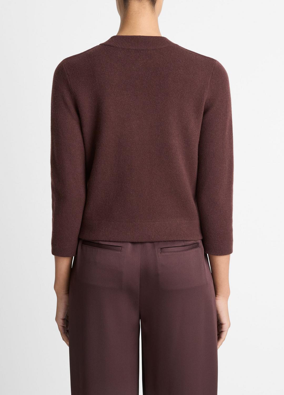 VINCE Women Wool-Blend Shrunken Snap Cardigan in Cardigans FIG