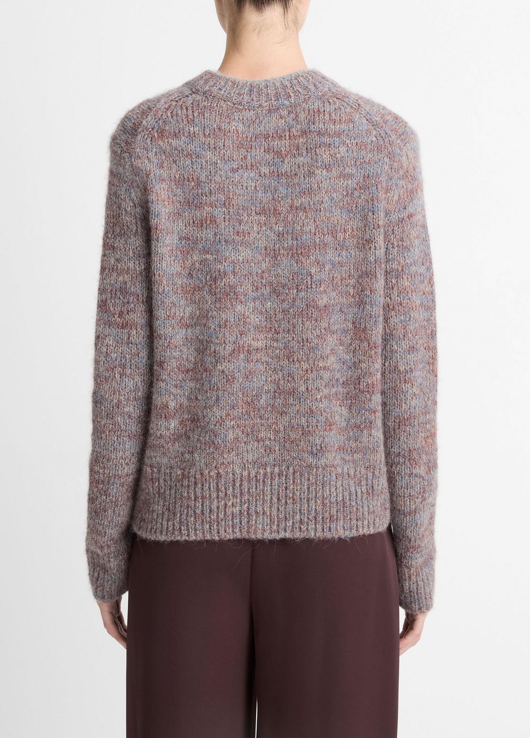 VINCE Women Marled Crew Neck Sweater in Crew Neck COGNAC COMBO