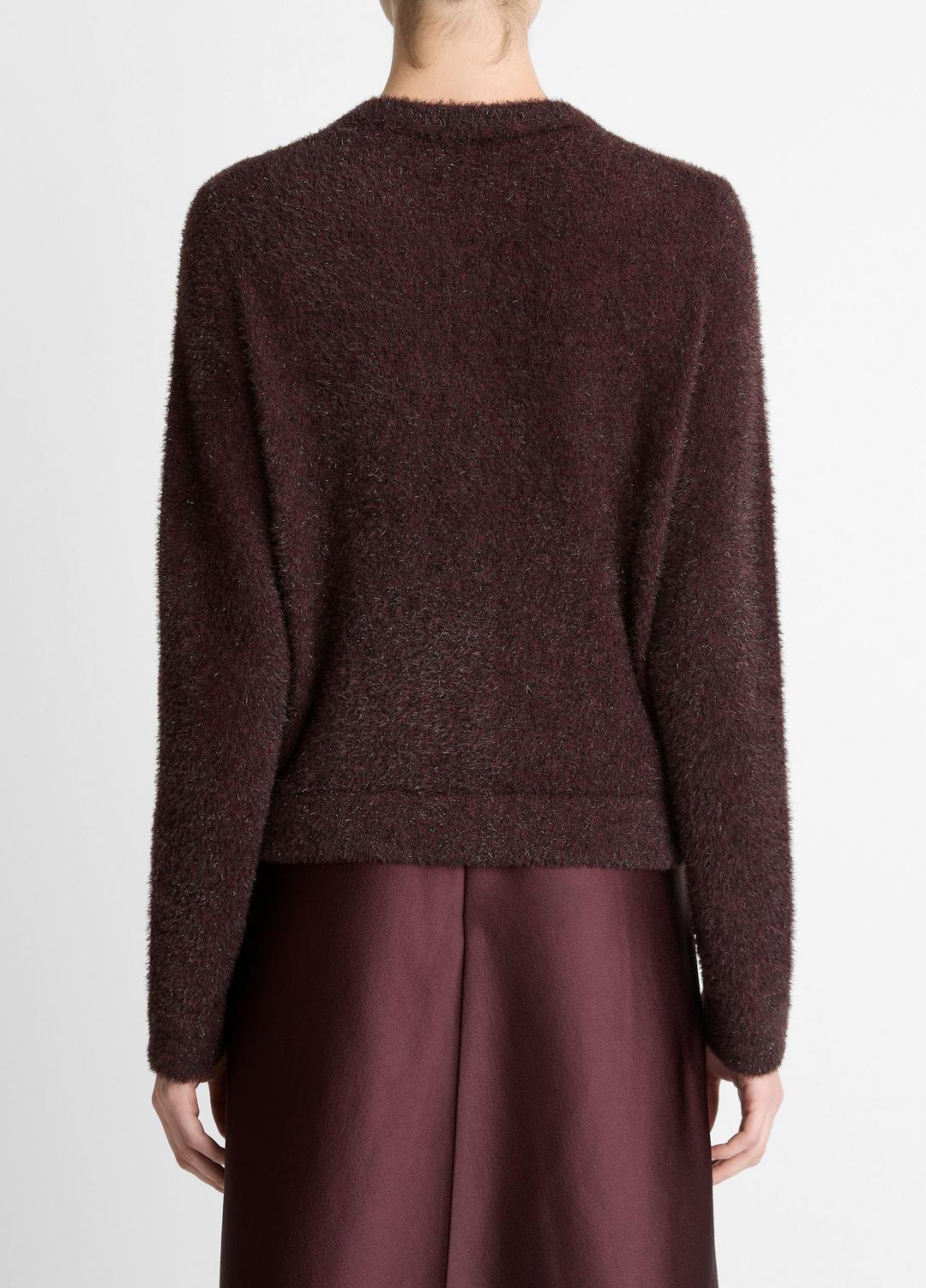 VINCE Women Metallic Eyelash Cardigan in Cardigans OXBLOOD