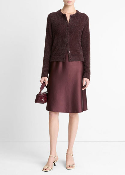 VINCE Women Metallic Eyelash Cardigan in Cardigans OXBLOOD