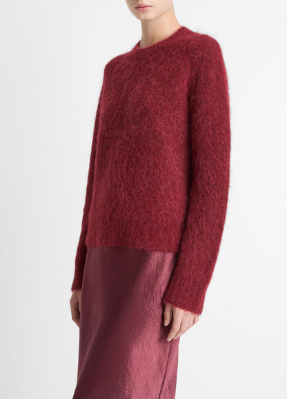 VINCE Women Brushed Alpaca-Blend Crew Neck Sweater in Crew Neck ROSE WINE