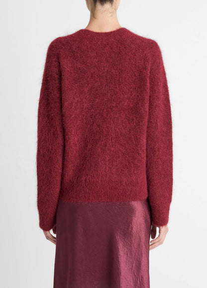 VINCE Women Brushed Alpaca-Blend Crew Neck Sweater in Crew Neck ROSE WINE