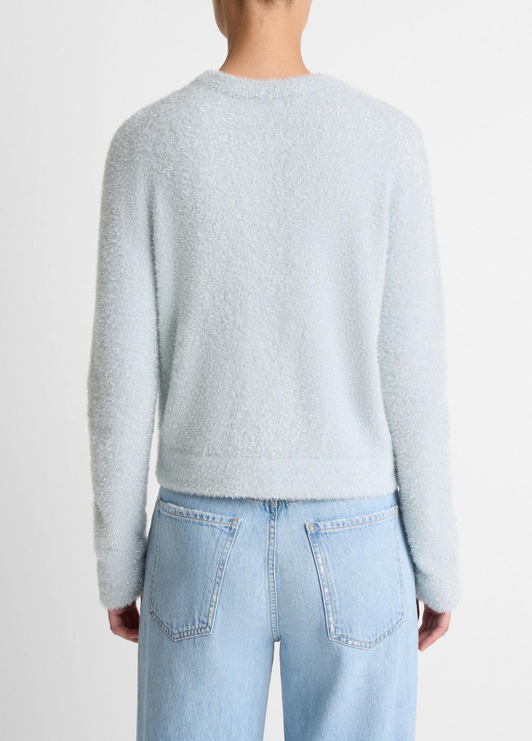 VINCE Women Metallic Eyelash Cardigan in Cardigans GLACIER