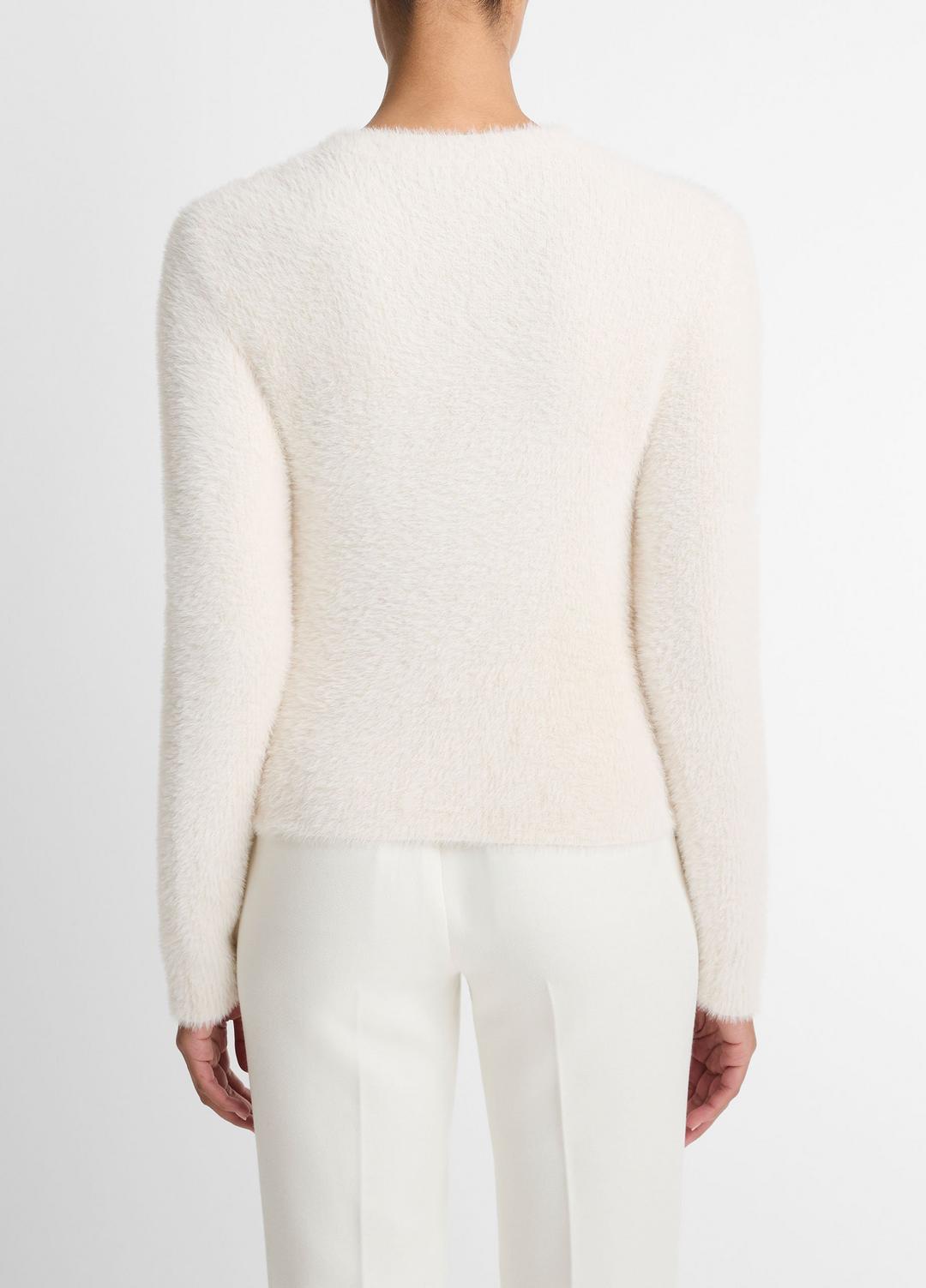 VINCE Women Eyelash Crew Neck Sweater in Crew Neck CHIFFON