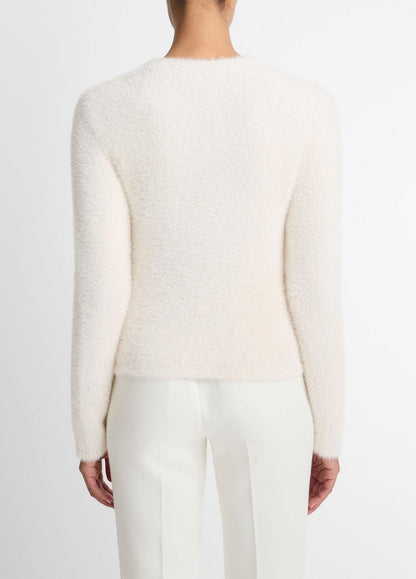 VINCE Women Eyelash Crew Neck Sweater in Crew Neck CHIFFON