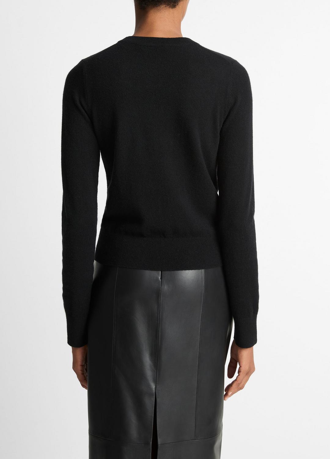 VINCE Women Cashmere Crew Neck Sweater in Crew Neck BLACK