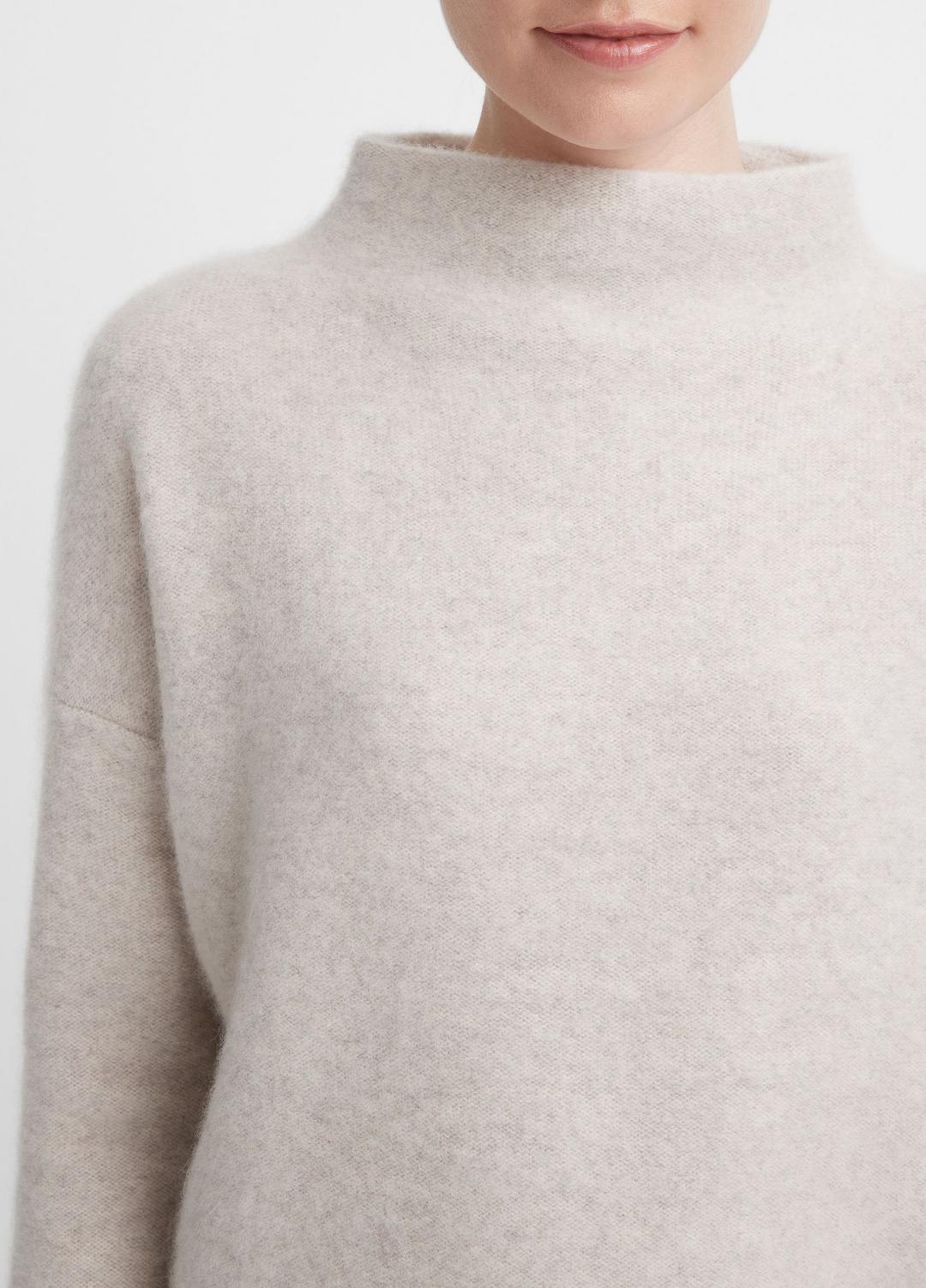 VINCE Women Plush Cashmere Funnel-Neck Sweater in Turtleneck MARBLE