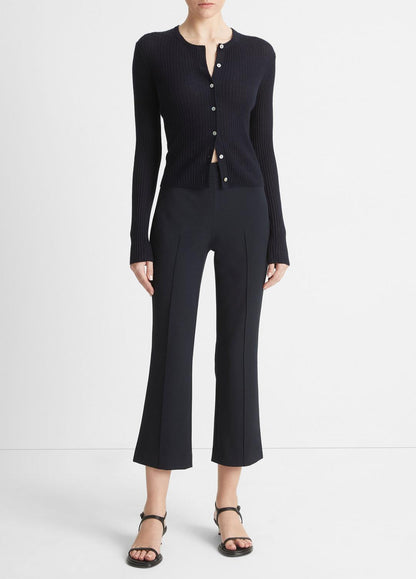 VINCE Women Ribbed Cashmere-Silk Cardigan in Cardigans COASTAL BLUE