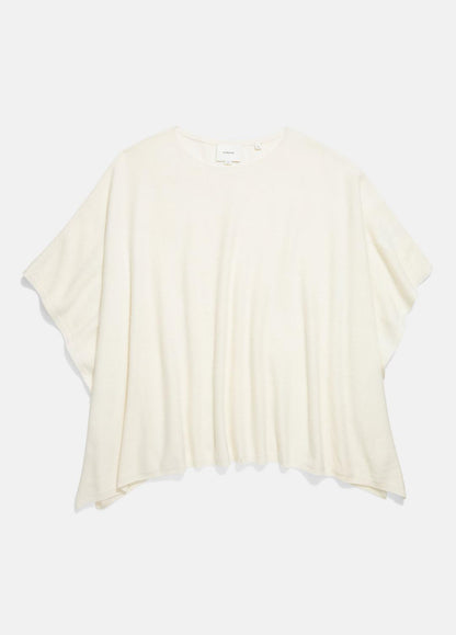VINCE Women Reverse-Jersey Cashmere Boat-Neck Poncho in Sweaters OPTIC WHITE