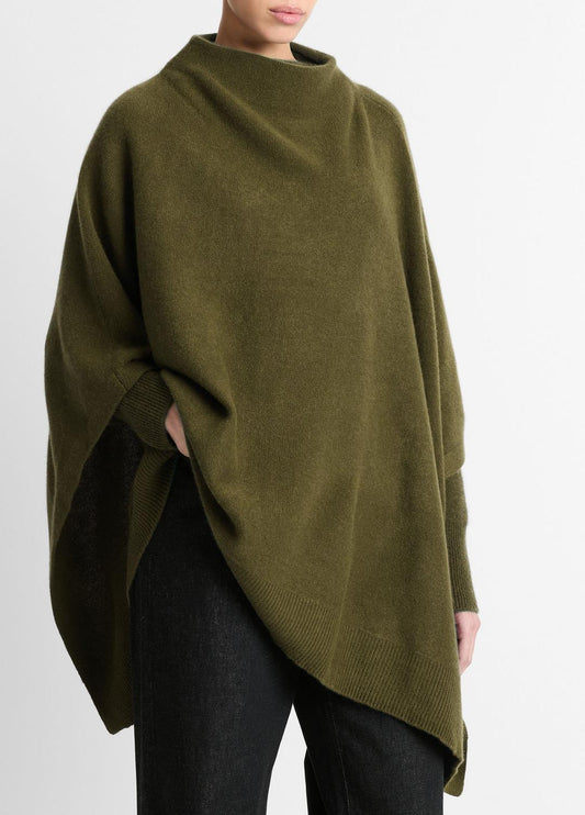 VINCE Women Merino Wool-Cashmere Funnel-Neck Poncho in Accessories HERBA