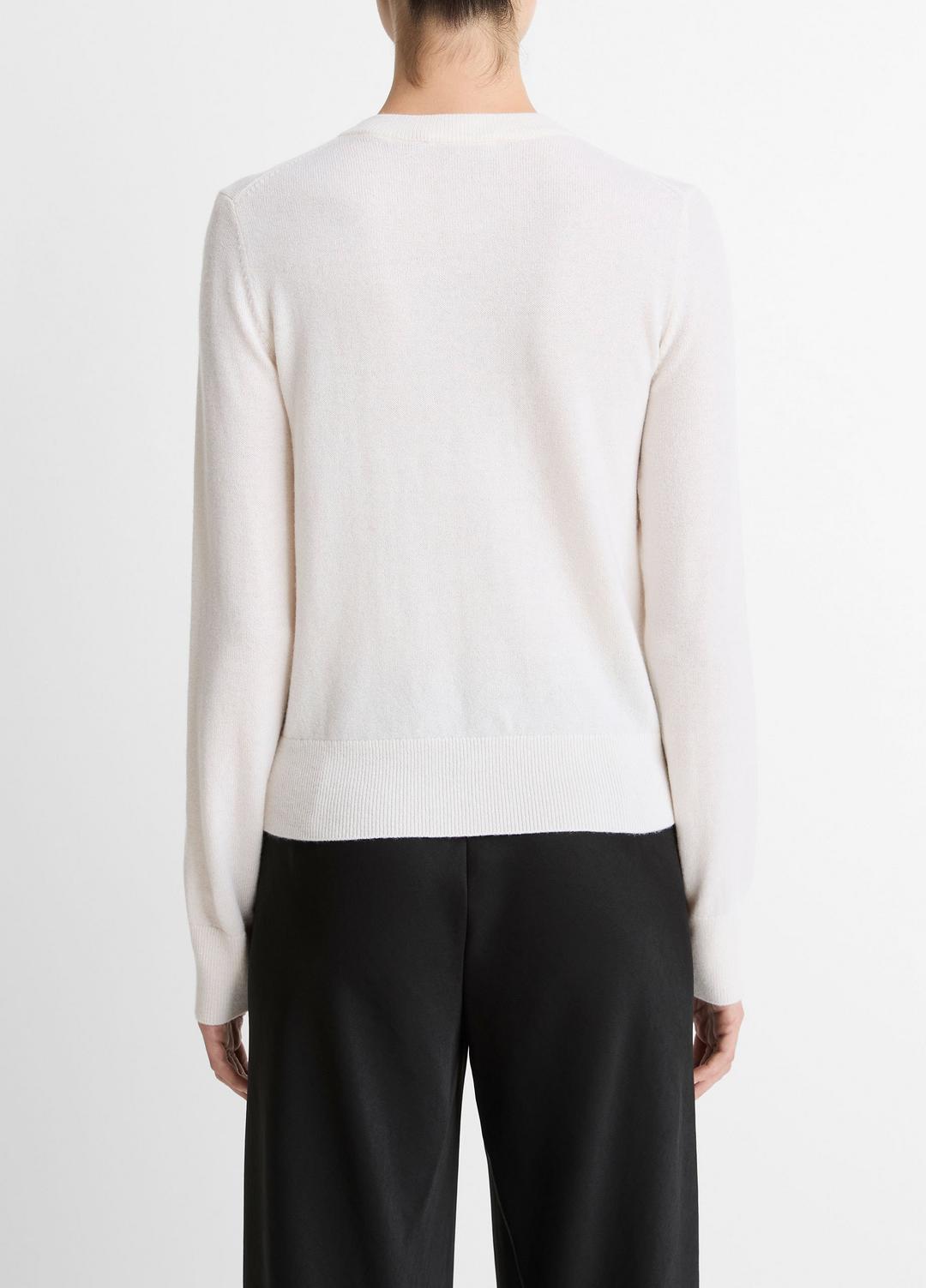VINCE Women Cashmere Crew Neck Sweater in Crew Neck OFF WHITE