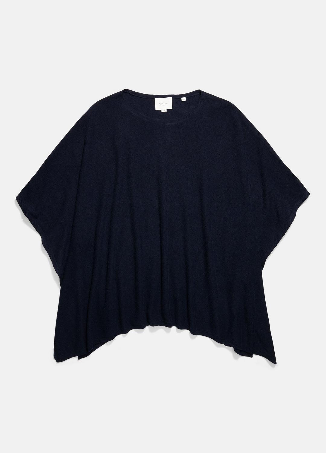 VINCE Women Reverse-Jersey Cashmere Boat-Neck Poncho in Sweaters COASTAL BLUE
