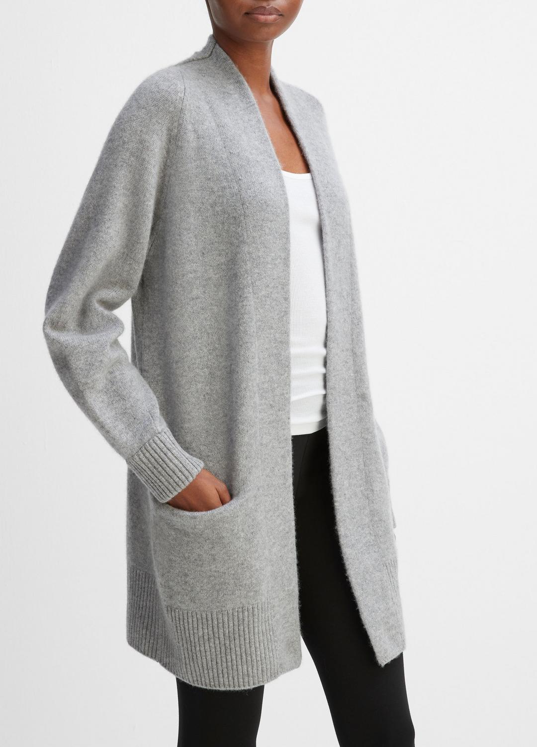 VINCE Women Cashmere Open-Front Cardigan in Cardigans MEDIUM HEATHER GREY