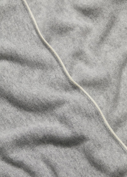 VINCE Women Tipped Jersey-Knit Cashmere Cape in Sweaters MEDIUM GREY/OFF WHITE