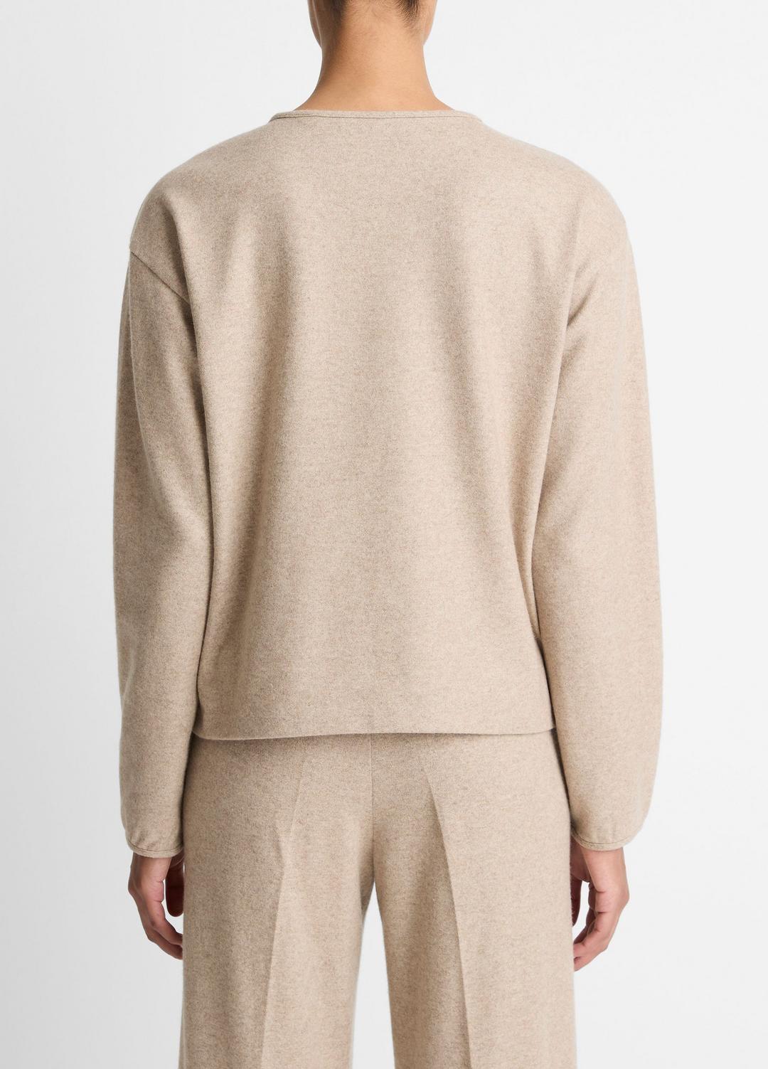 VINCE Women Italian Wool-Blend Lounge Pullover in Sweatshirts & Hoodies HEATHER MARZIPAN