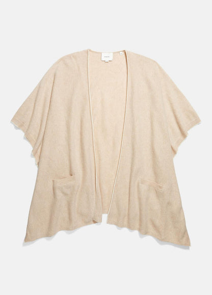 VINCE Women Tipped Jersey-Knit Cashmere Cape in Sweaters OAK/WHITE