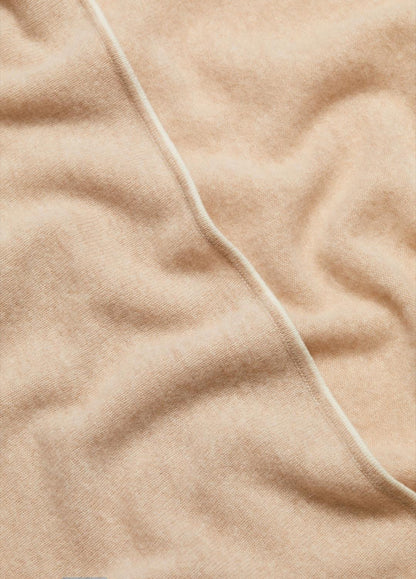 VINCE Women Tipped Jersey-Knit Cashmere Cape in Sweaters OAK/WHITE