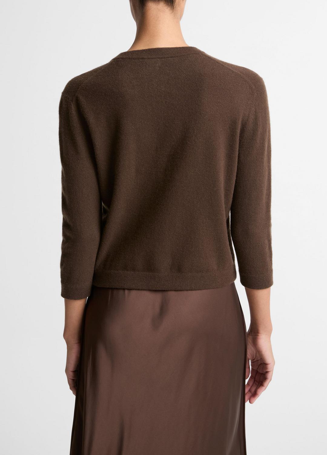 VINCE Women Wool & Cashmere-Blend Pocket Cardigan in Cardigans DARK BARK