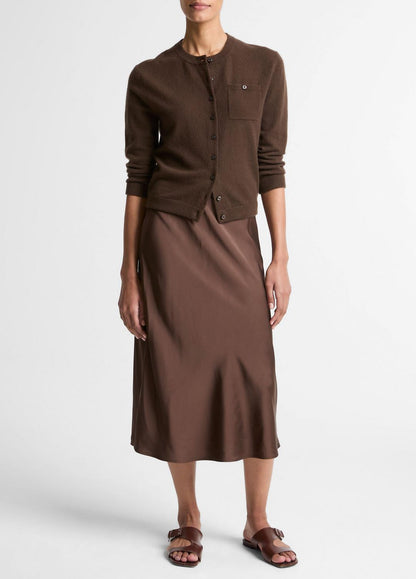 VINCE Women Wool & Cashmere-Blend Pocket Cardigan in Cardigans DARK BARK