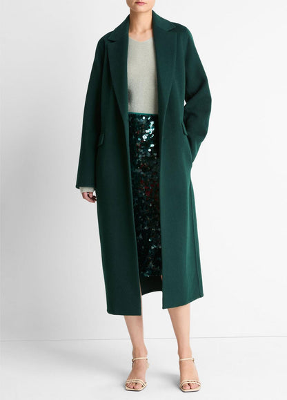 VINCE Women Wool-Blend Single-Breasted Coat in Coats JUNIPER