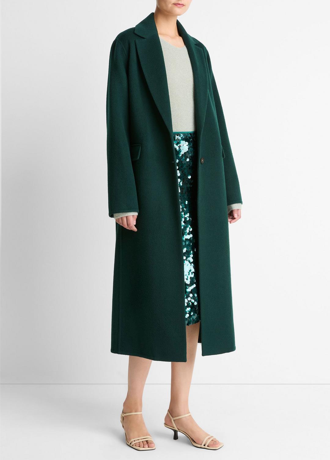 VINCE Women Wool-Blend Single-Breasted Coat in Coats JUNIPER