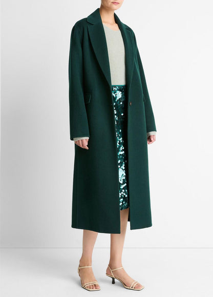 VINCE Women Wool-Blend Single-Breasted Coat in Coats JUNIPER