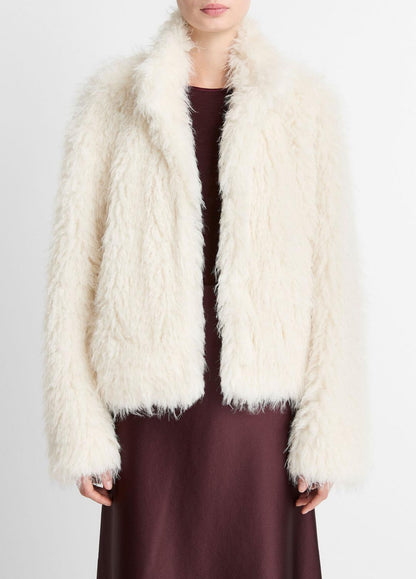 VINCE Women Shaggy Faux-Fur Jacket in Jackets LIGHT CREAM