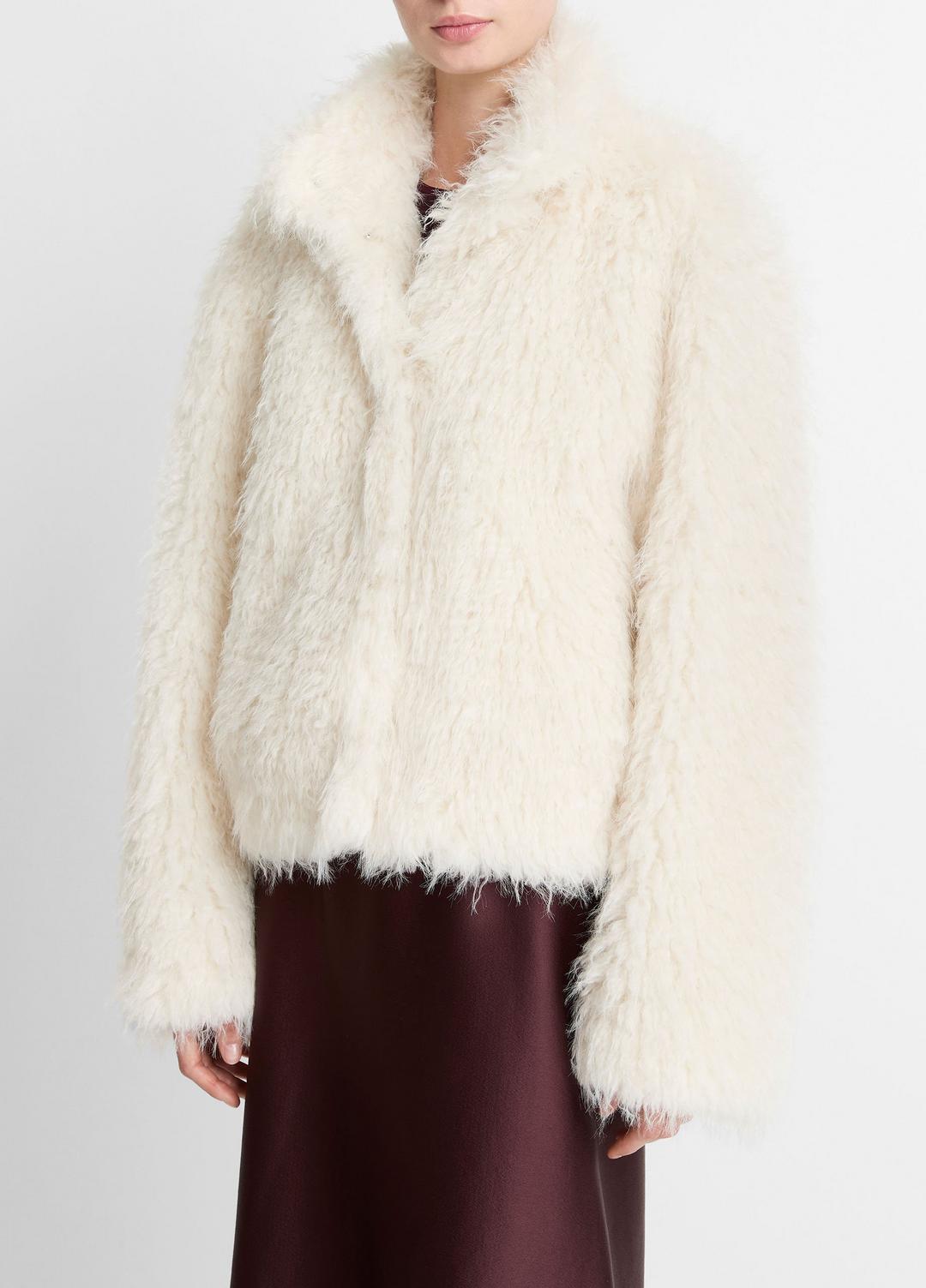 VINCE Women Shaggy Faux-Fur Jacket in Jackets LIGHT CREAM