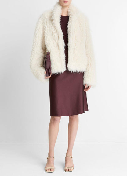 VINCE Women Shaggy Faux-Fur Jacket in Jackets LIGHT CREAM