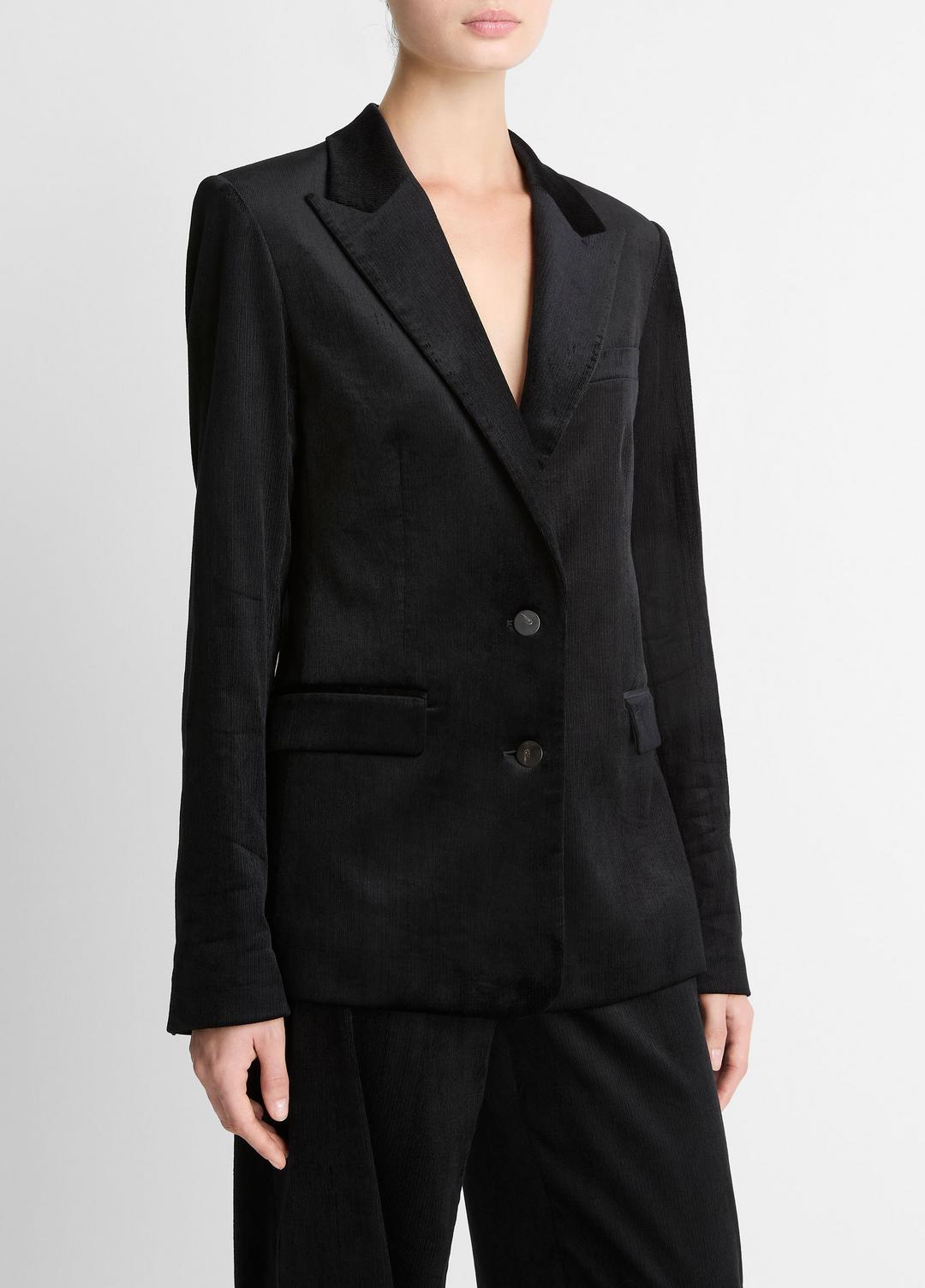 VINCE Women Italian Velvet Blazer in Blazers BLACK