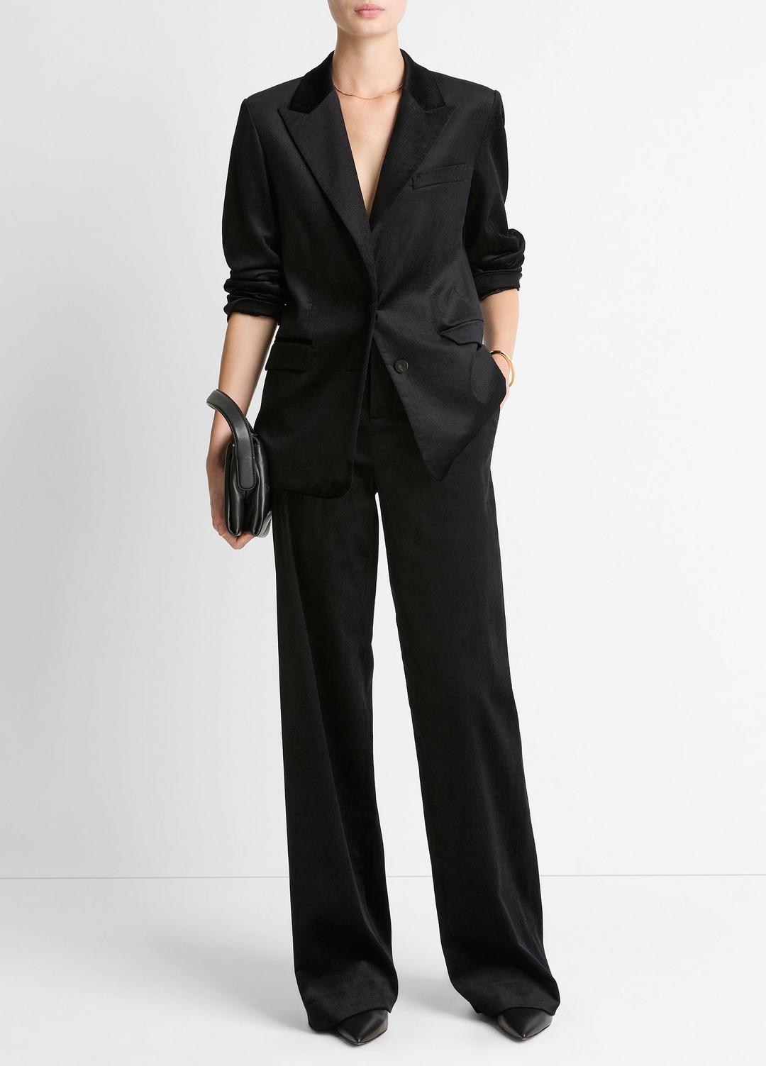VINCE Women Italian Velvet Blazer in Blazers BLACK