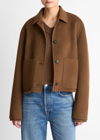 VINCE Women Wool & Cashmere-Blend Short Jacket in Jackets HAZELNUT