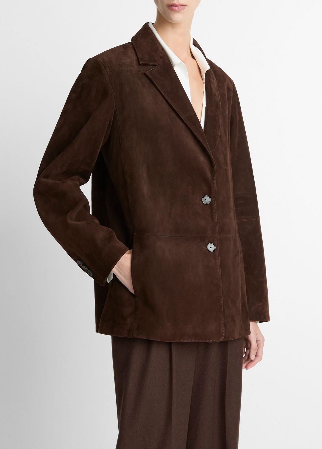 VINCE Women Suede Blazer in Blazers CHOCOLATE