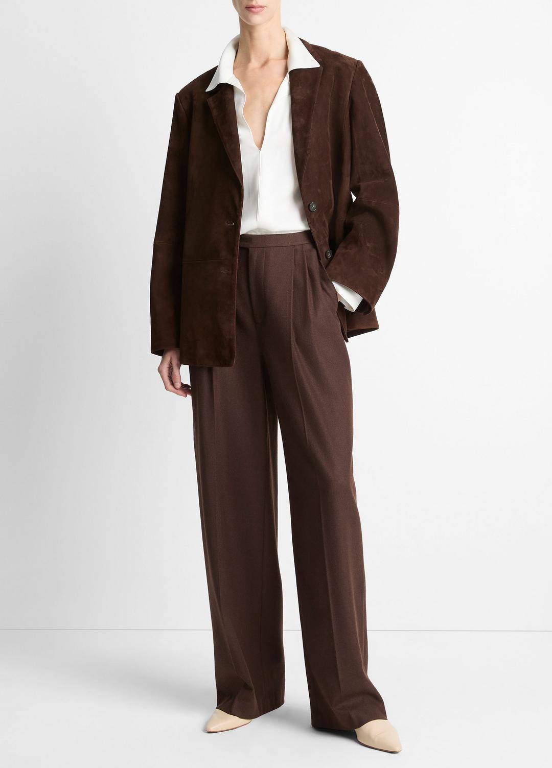 VINCE Women Suede Blazer in Blazers CHOCOLATE