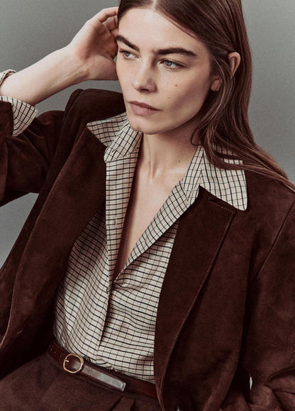 VINCE Women Suede Blazer in Blazers CHOCOLATE