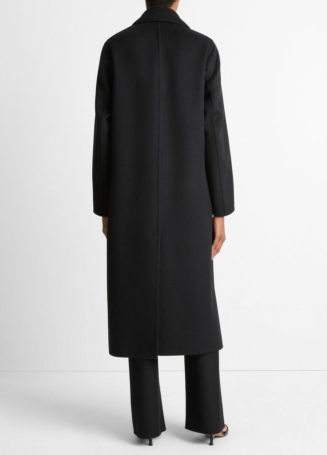 VINCE Women Wool-Blend Single-Breasted Coat in Coats BLACK