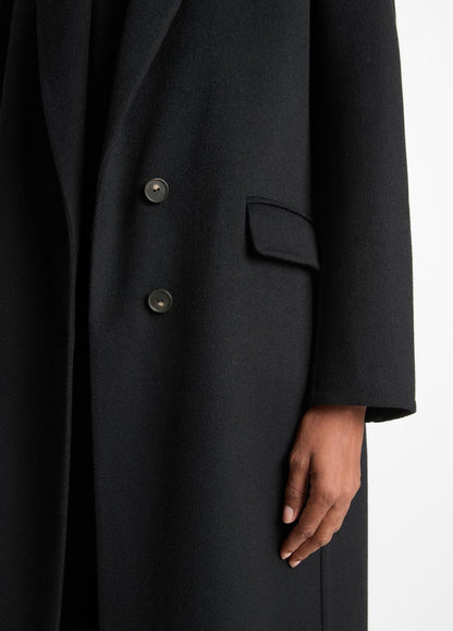 VINCE Women Wool-Blend Single-Breasted Coat in Coats BLACK