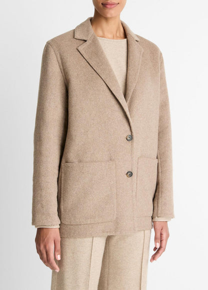 VINCE Women Double-Face Wool & Cashmere-Blend Blazer in Blazers HEATHER DOE