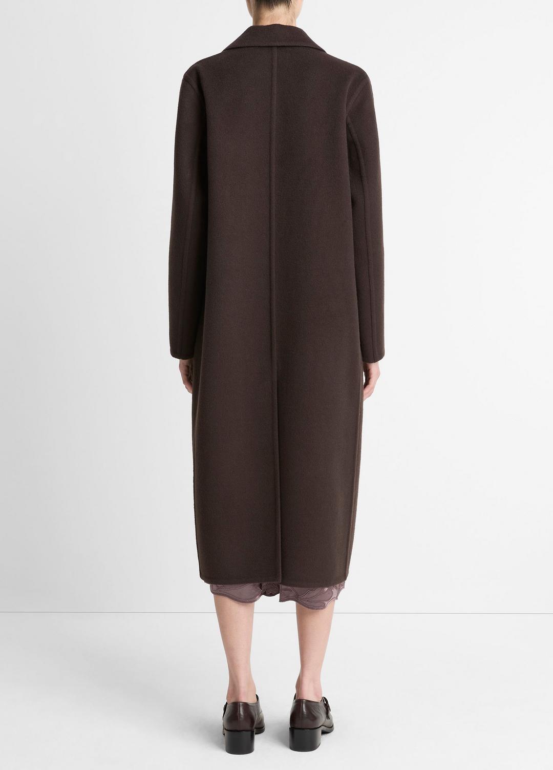 VINCE Women Wool-Blend Double-Breasted Long Coat in Coats DEEP ESPRESSO