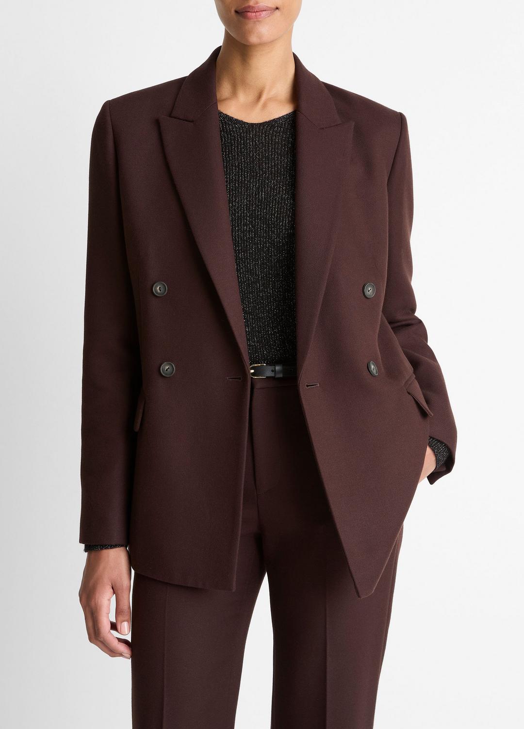 VINCE Women Sculptural Tailored Blazer in Blazers BLACK GRAPE