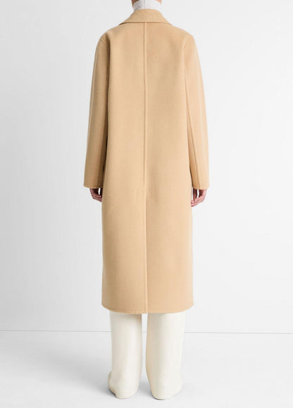 VINCE Women Wool-Blend Single-Breasted Coat in Coats CAMEL