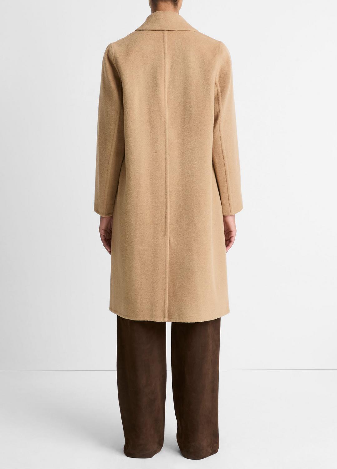 VINCE Women Classic Wool-Blend Straight Coat in Coats CAMELLO