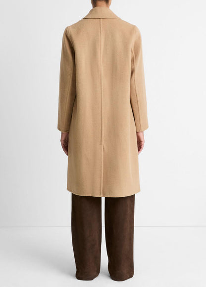 VINCE Women Classic Wool-Blend Straight Coat in Coats CAMELLO